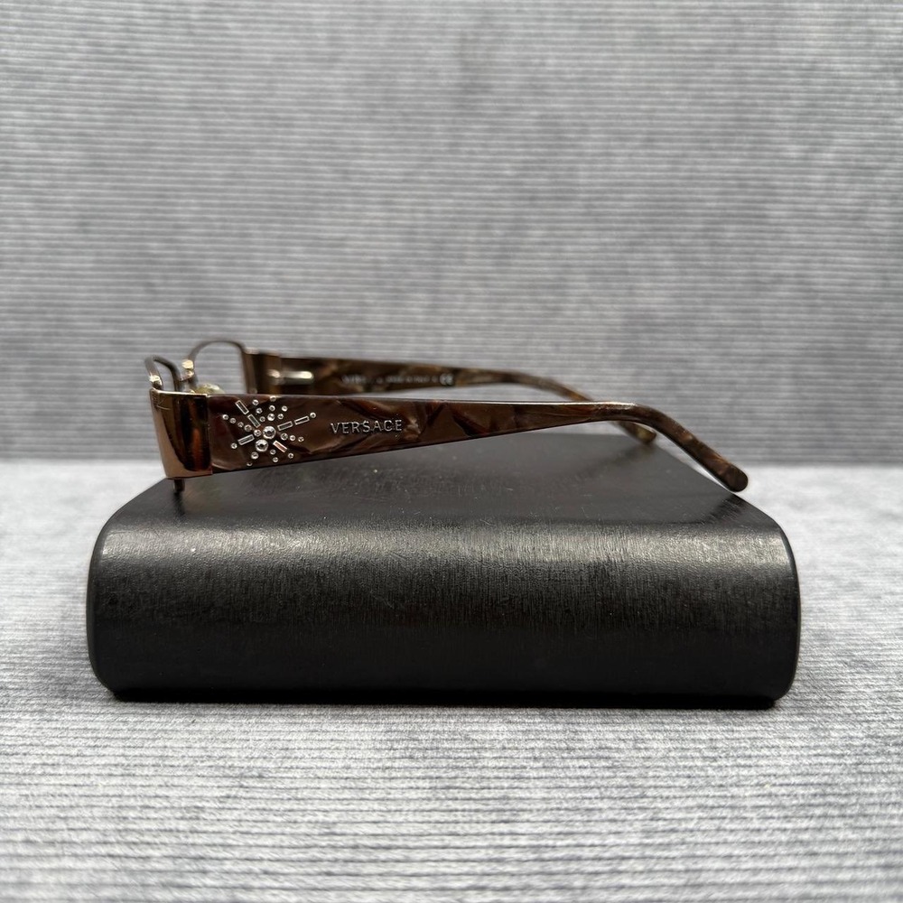 Versace Brown Tortoise Rhinestone Eyeglasses MOD … - image 5